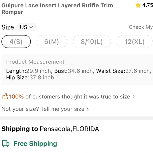 NWOT Black Lace & Ruffle Romper Size Small - Picture 12 of 12